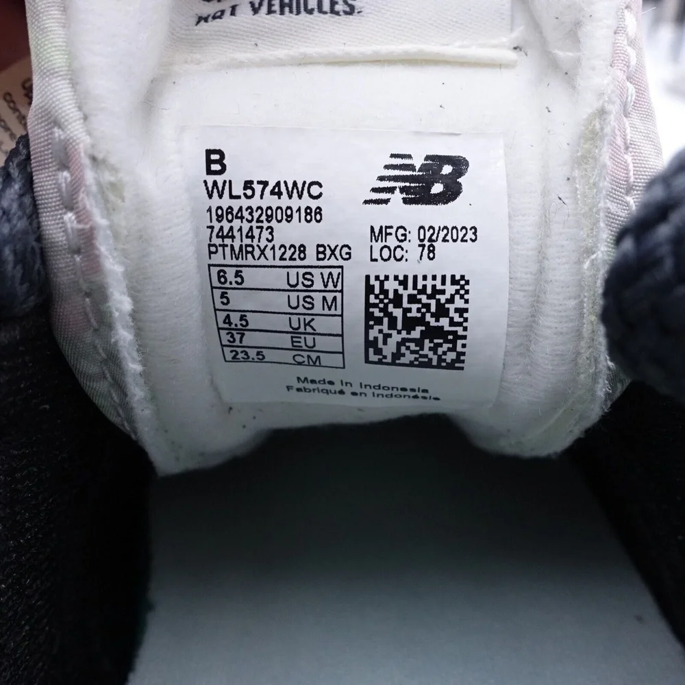 NEW New Balance 574 Sneakers WL574WC Grey/White/Floral - Picture 8 of 15